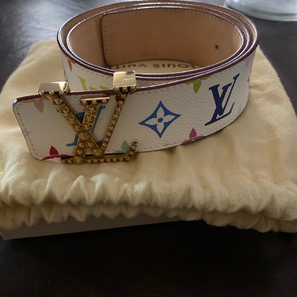 Louis Vuitton white multicolor belt